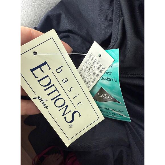 Vintage Basic Editions Swimsuit One Piece Black Skirt Womens Plus Size 20W - Picture 7 of 8